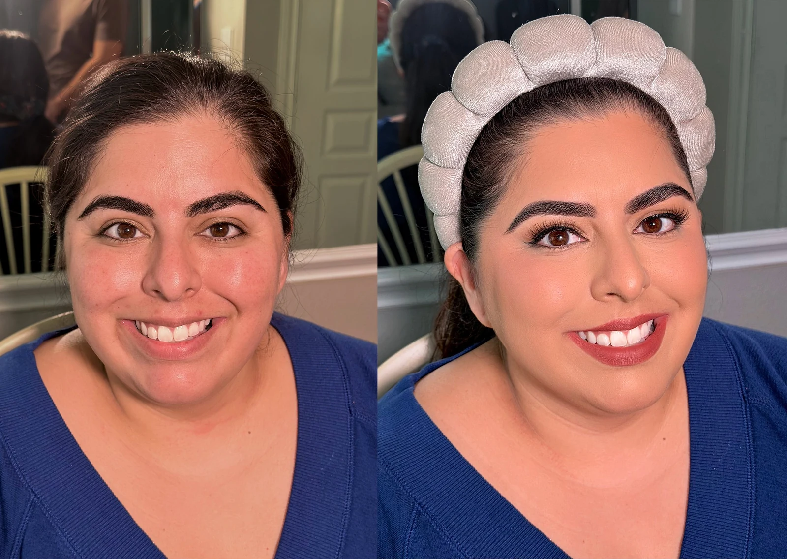 Before-and-after makeup comparison 1 from Refined Beauty Co.