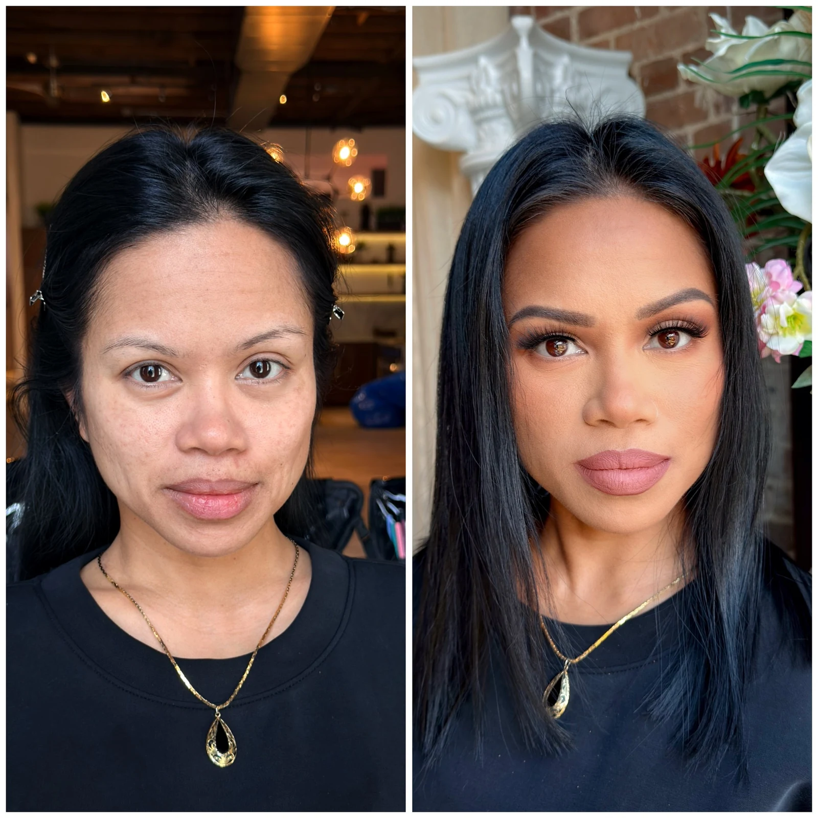 Before-and-after makeup comparison 2 from Refined Beauty Co.